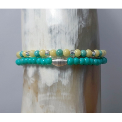 armbanden setje in citroengeel en turquoise blauw armbanden setje in citroengeel en turquoise blauw